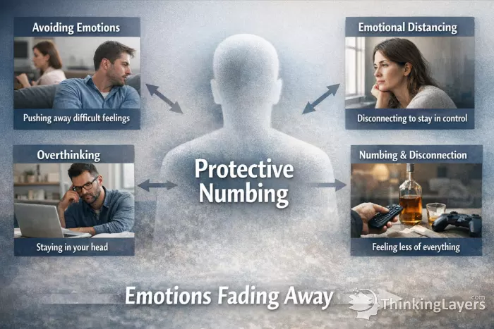 Protective emotional numbing and avoidance infographic