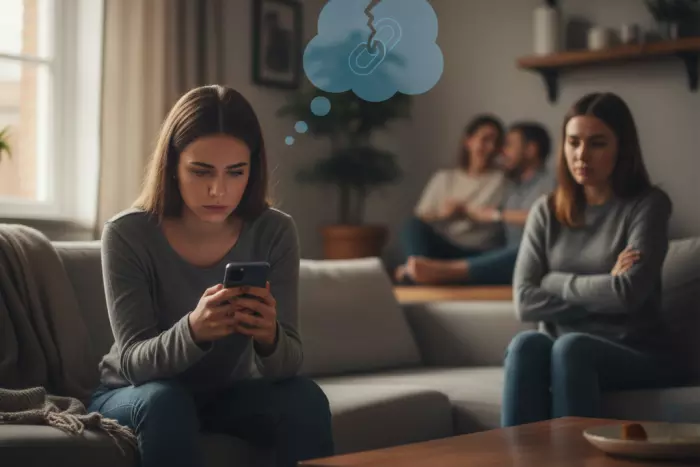 Unanswered messages triggering social threat response