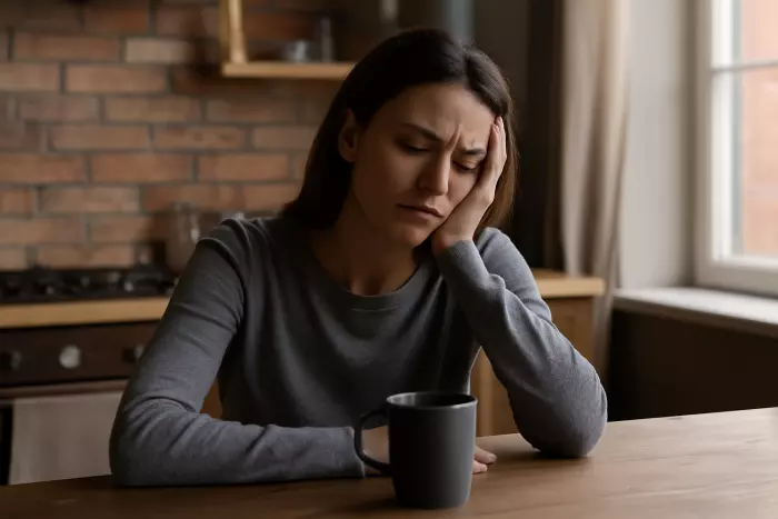 Emotional numbness from suppressed feelings buildup
