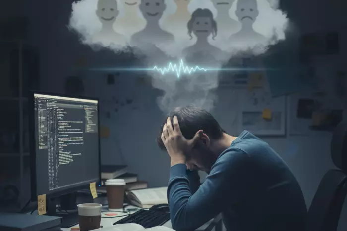 Mental fatigue causing emotional numbness