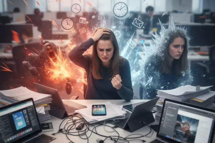 Overwhelm-triggered mood shifts and emotional shutdown