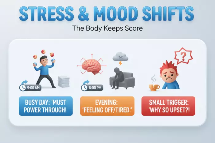 Delayed stress response and mood swings