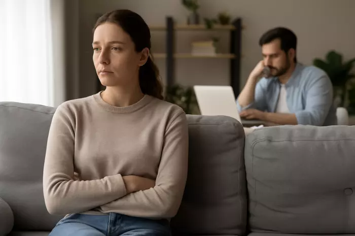 Emotionally distant couple reflecting emotional shutdown