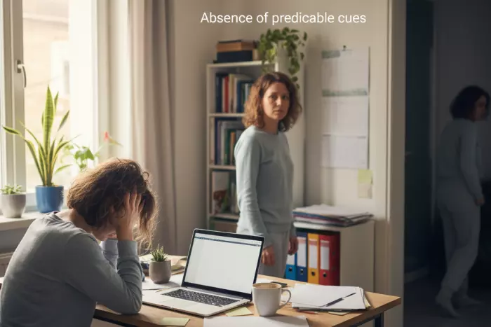 Emotional dysregulation from lost routine and decision fatigue