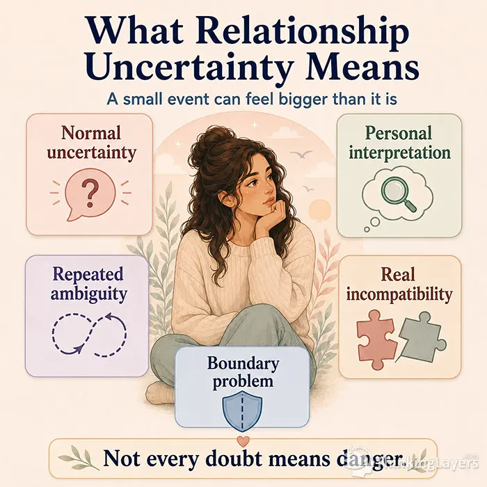 Relationship uncertainty emotional confusion infographic