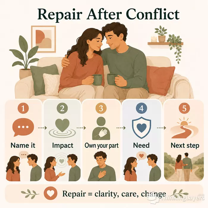 Repair after conflict infographic steps