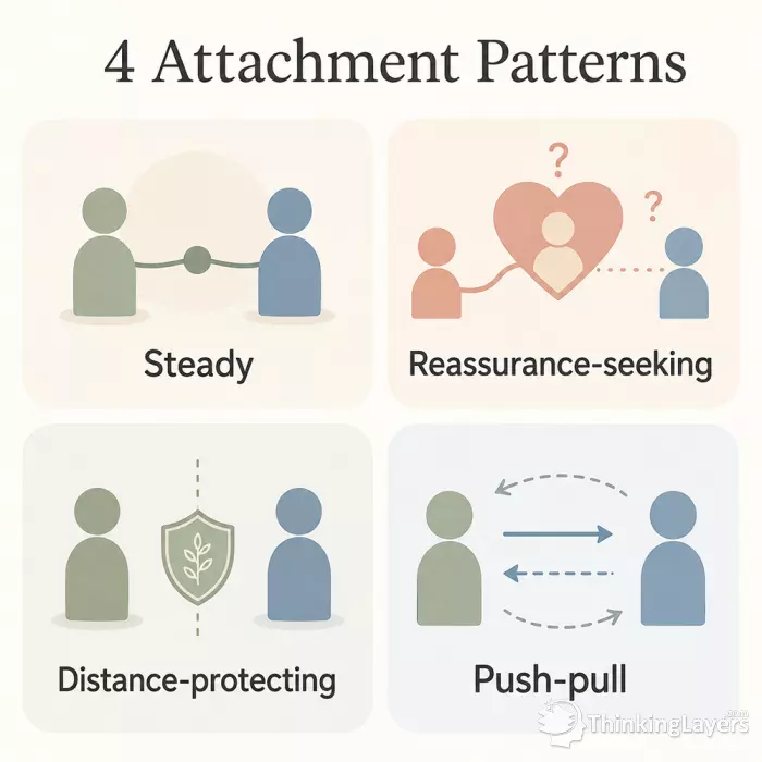 Four common attachment patterns infographic