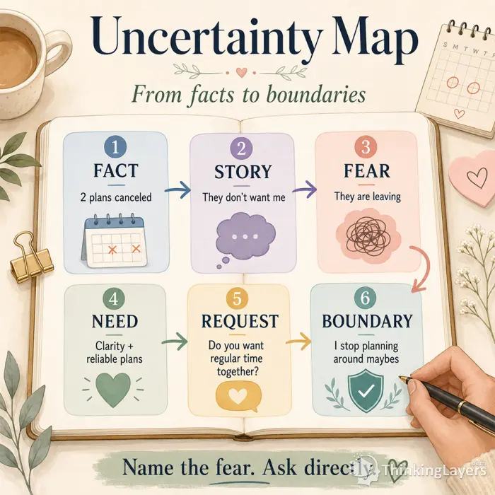 Relationship uncertainty map infographic