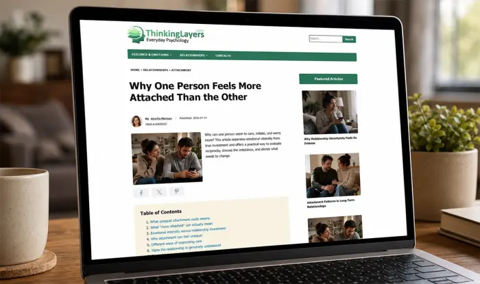ThinkingLayers website open on laptop