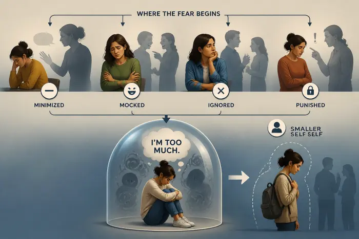 Learned fear of emotional expression in relationships