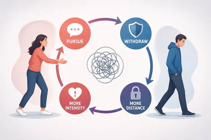 Emotional availability imbalance: pursuit and withdrawal cycle