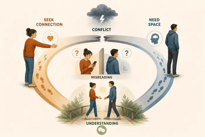 Attachment-based conflict repair timing patterns